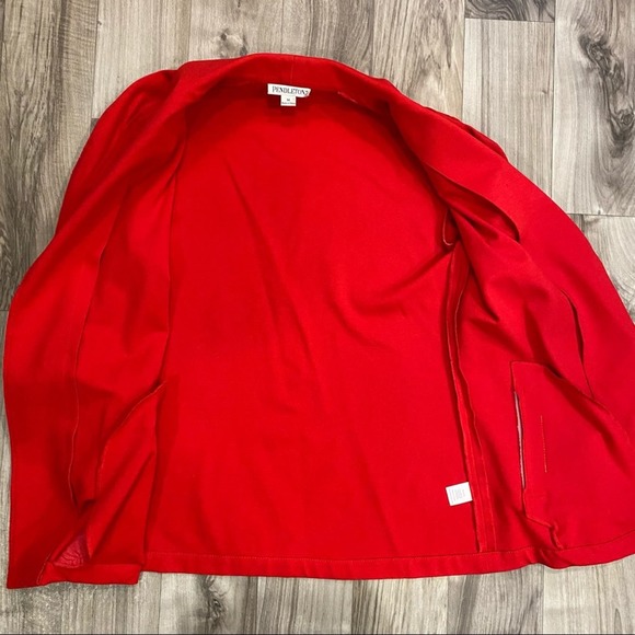 Pendleton M True Red Open Front Soft Blazer in Stretch Modal Fabric IMMACULATE - Picture 3 of 7